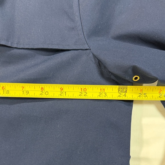 Lauren Ralph Lauren Navy Double-Breasted Belted Trench Coat Checkered Lining L - Picture 16 of 16